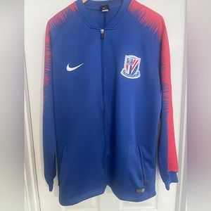 Nike Shenhua Greenland FC Soccer Blue Red Full Zip Jacket Sweatshirt Mens XL